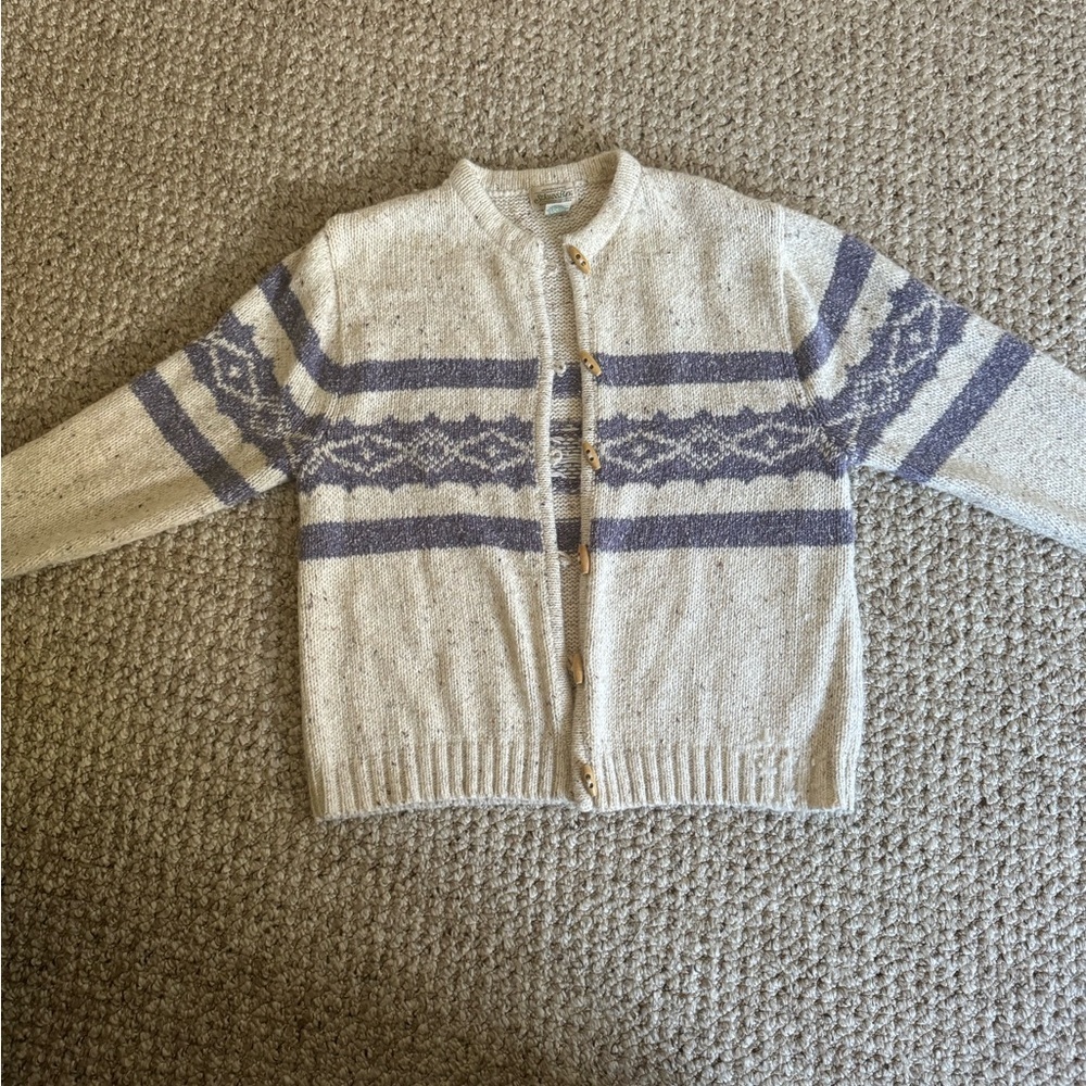 St. John's Bay Cream Knit Sweater GrannyCore Sz XL